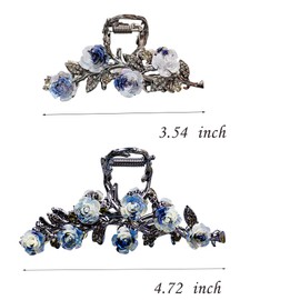 2Pieces Rose Hairpin Hair Clips,Flower Hair Clip White Flower Hairpin Rose Clips for Woman Girls Party