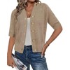 Arach&Cloz Womens Spring Summer 2024 Cardigan Sweaters Short Sleeve Button