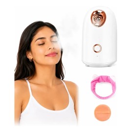 Jarphy Vaporizador Facial Portátil Rosa Blanco Con Ozono
