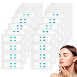 PAVIKE Lift Up Tape, 80 Pieces, Small Face Tape, Sagging Lifting Tape, Facial Cleaning, Correction, Ultra Thin, For Job Hunting, Dating, Parties, Cosplays (Transparent)