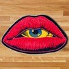 VBFGRT Interesting Red Lip Devil Eye Shape Plush Rugs Lovely