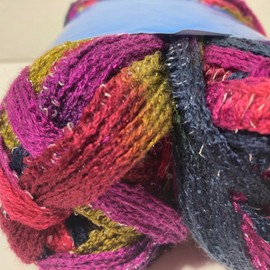 Dream Weaver Rainbow Sashay Yarn Silver Accent Pink Purple Blue Dream Weaver 20 Skeins Mambo