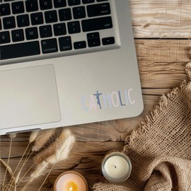 Pack 3 Catholic Stickers, Mirror Decals, car Decals, Water Bottle Sticker, Religious Stickers for Waterproof Sticker for car, Laptop, Motivational, Bookish (Catholics)