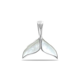 Starborn Gemstone Whale Fin Pendant Sterling Silver, Pearl, Mother of Pearl