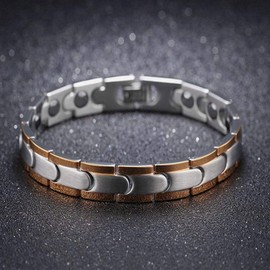 Lobyka Germanium Bracelet, Men's, Women's, Hematite, Magnetic, Health, Bangle, Bracelet, Accessory, Present, Exclusive Box (Made of Titanium), One size, Stone Stainless Steel Silver