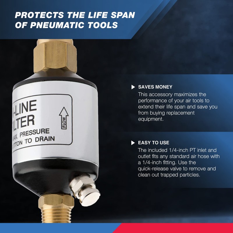 NEIKO 30253A Water and Oil Separator for Air Line |