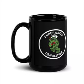 Oogaly UDT Frogman Black Glossy Mug