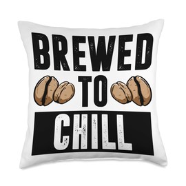 Brewed to Chill Iced Coffee Lover Cold Brew Latte Caffeine Throw Pillow