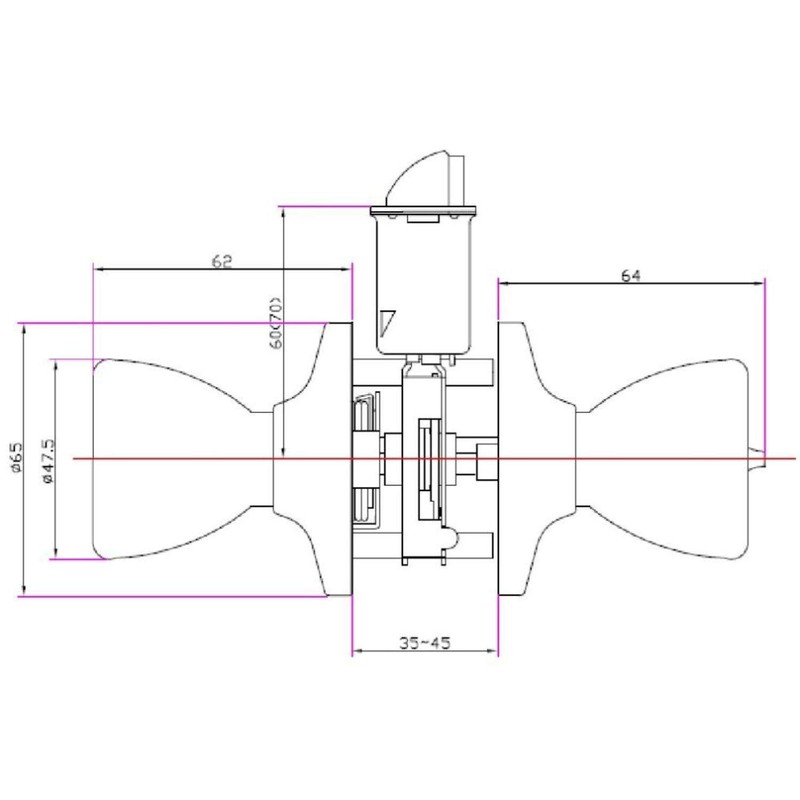 Design House 728725 Terrace 6-Way Latch Privacy Door Knob, Oil