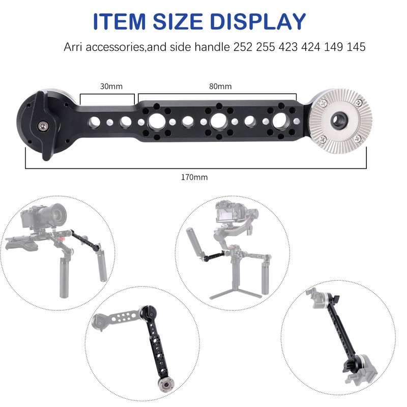 NICEYRIG Rosette Extension Arm with Nato Rail & Locating Holes