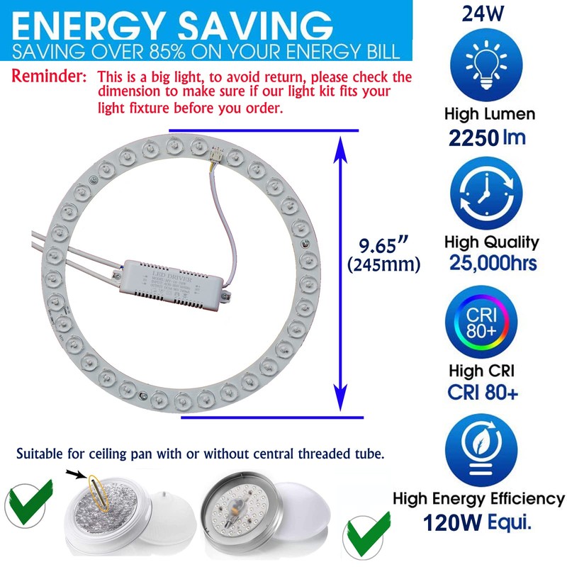 OLYMSTAR 24W Ceiling Fan LED Ring Light Engine Upgrade PCB