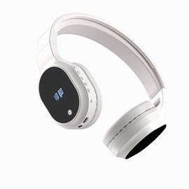 T.TAOMI FM Radio Headphones, Wireless Radio Headset for Mowing Cycling Jogging Portable Radio with USB Power LED Display, Easy to Use, 3.5mm Jack, Gifts for Seniors Elderly(White)