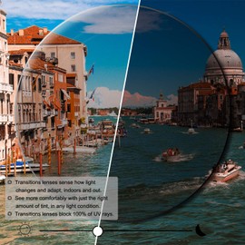 YEIN Progressive Multifocal Presbyopic Glasses, Photochromic Gray Sunglasses, 0.00/+1.75 Magnification for Men/Women