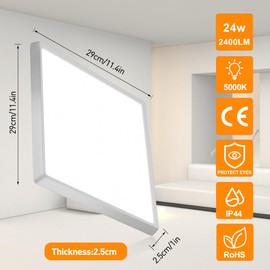 DODOPEN Flush Mount Motion Sensor Ceiling Light Wired, 12 Inch Motion Sensor Light Indoor, 24W Square Radar Motion Ceiling Light 5000K, Motion Activated Light for Hallway Stair Porch Covered Patio