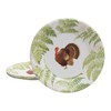 Caspari Turkey Among Ferns Paper Dinner Plates - Includes 12