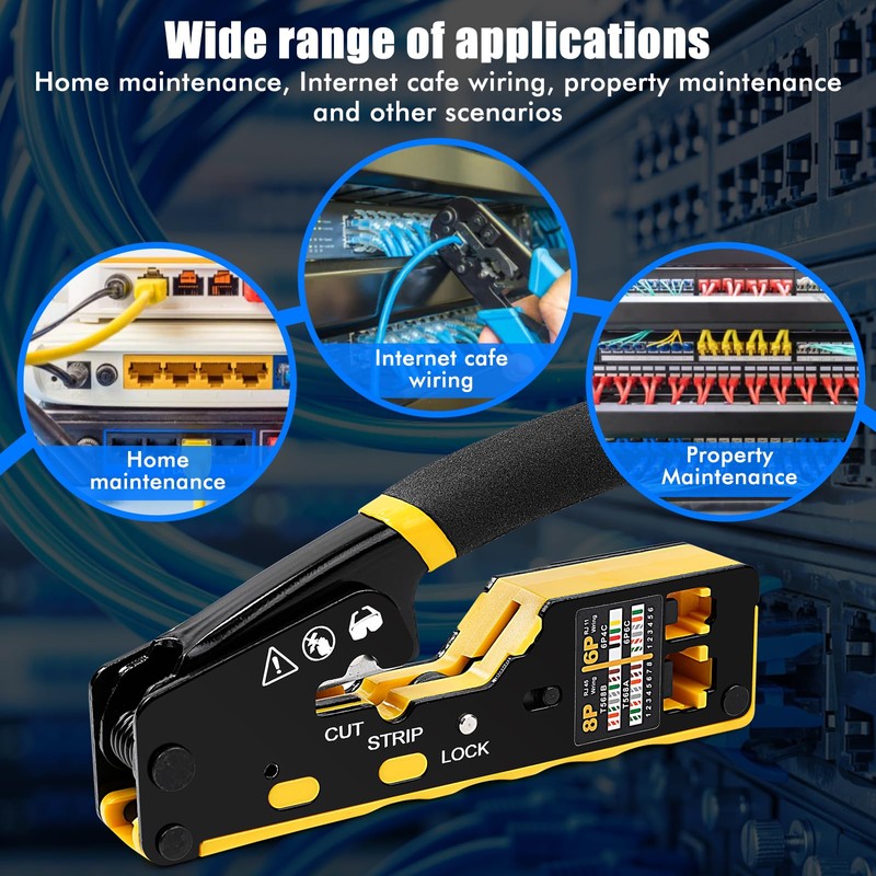 RJ45 Crimp Tool Kit 157PCS, Pass Through Ethernet Crimping Tool,