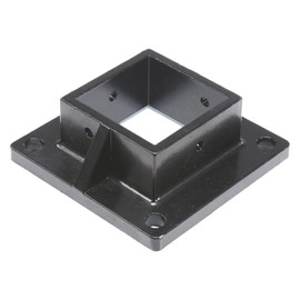 Floor Flange for 2 1/2" Square x 2 1/2" Square Aluminum Fence Posts - Deck Mount (Black)