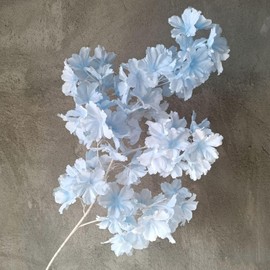 Goodangie00 5Pcs 33.5" Sky Blue Artificial Cherry Blossom Flower Bushy Silk Branches for Spring Home Room Wedding Party Kawaii Decor, Japan's National Flower