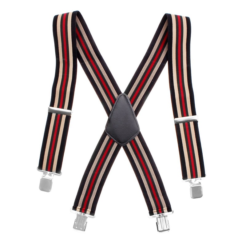 Aulola® Mens X Shape Braces Adjustable and Elastic Suspenders with
