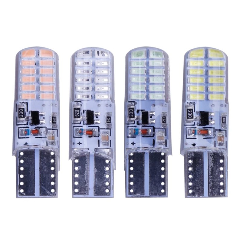 PNNNU 10Pcs W5W T10 Strobe Flash LED Silicone Gel Light