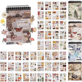 OSLEY Scrapbook Stickers Book, 50 Sheets Washi Aesthetic Vintage Scrapbooking Stickers for Photo Album, Scrapbooking, Bullet Journal Accessories, Calendars, DIY Art Notebook