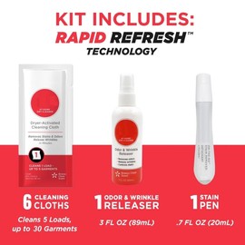 At Home Dry Cleaner Starter Kit with 6 Cleaning Cloths, Fresh Scent, White