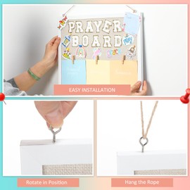 113 Pcs Prayer Board Kits for Women Cork Bulletin Board with Colored Envelopes Wooden Push Pins Religious Stickers Bible Verse Sticky Note Embroidered Letter Patches Christian Gift Sets for Wall Decor