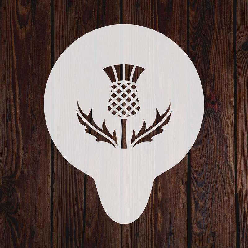 Thistle Stencil. Flexible Mylar Durable Reusable Stencils For Decorating Baking