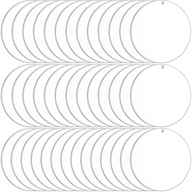 Duufin 40 Pieces Acrylic Round Ornaments Blanks Clear Acrylic Circle Disc Blanks with Hole Acrylic Blanks for Keychain, Craft and DIY Project, 4 Inch, Acrylic, No Gemstone