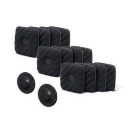 Curio Home Goods Ionic Non-Scratch Dish Sponges with Magnetized Holder, Odor Resistant Synthetic Scrub Sponges, 12 Pack, Black