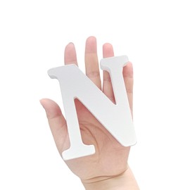 4 Inch White Unfinished Wood Letters for Crafts, Wooden Letters for Home Wedding Birthday Party Wall Decor, Alphabet Marquee Letters (Letter N)