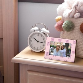 DUXMNAMG Pink Coquette Bow 4x6 Picture Frame, Best Friends Photo Frame, Bestie Picture Frame, Gifts for Girly Girls Best friends Besties Sisters, Pink Coquette Trendy Photo Frames for Desk Decor