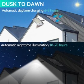 TENKOO Solar Street Flood Lights Outdoor 3000W Solar Parking Lot Lights Dusk to Dawn 150000LM Street Lights IP67 Waterproof Security Commercial Lighting with 16.4ft Cables for Yard, Garden, Pathway