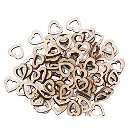 100pcs Wooden Hollow Heart Confetti Rustic Scatter Hearts Wedding Table Decoration Crafting