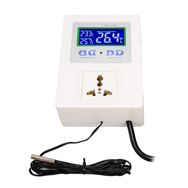 Digital Temperature Controller LCD Display Heating Cooling Thermostat Controller for