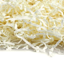 Creative Deco 200 g Cream Yellow Paper Filling Material Gift | Straw for Packages | Paper Cutlets | Decorative Packaging Material for Christmas Gifts | Comes in Blue Bag