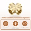 uxcell 4Pcs Brass Cross Pipe Fitting, BSPP G1/2 Female Barstock