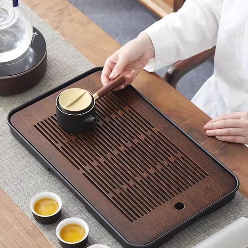 Large 17 Inch Bamboo Chinese Gongfu Tea Tray Table Box