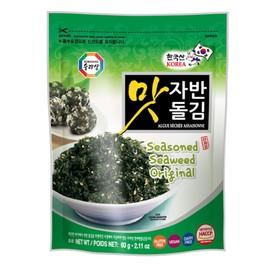 Surasang Korean Seasoned Seaweed Flakes 60g (Pack of 2) - Crispy, Flavourful Snack & Topping - Perfect for Rice, Salads, and Soups
