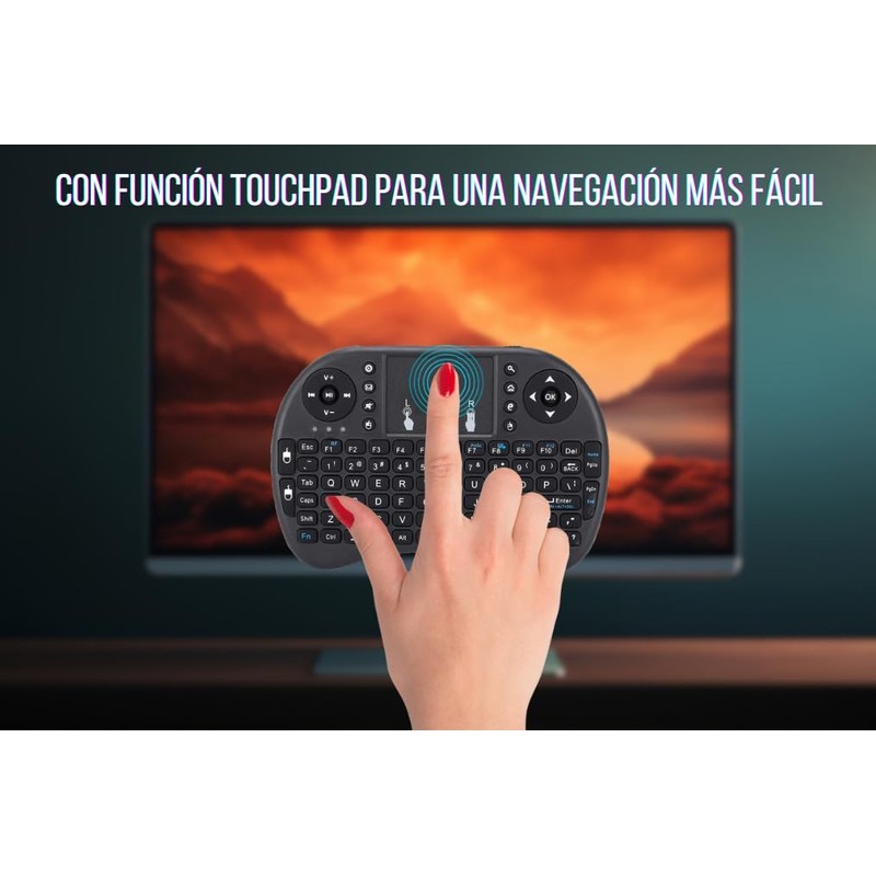 DOSYU Mini Teclado Inalámbrico con Luces para Smart TV, Consolas,