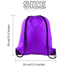 KUUQA 2Pcs Drawstring Backpack Bags Sports Cinch Sack String Backpack Storage Bags for Gym Traveling (Purple)