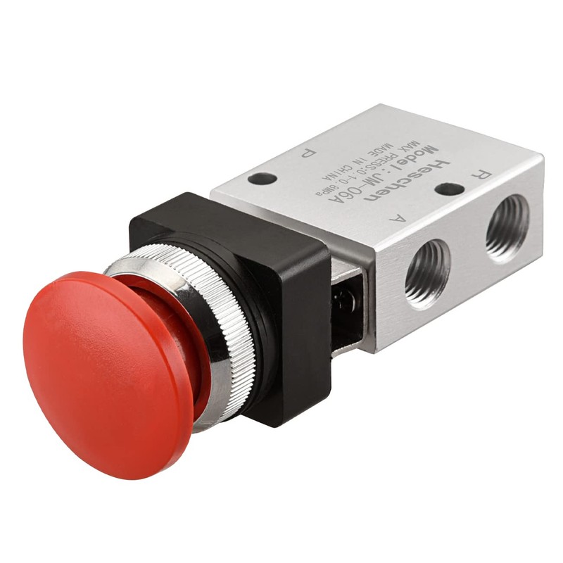 Heschen Pneumatic Short Red Flat Mechanical Valve JM-06A 3 Way