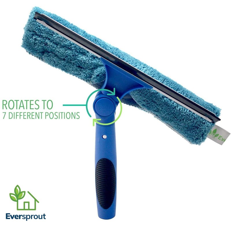 EVERSPROUT Swivel Squeegee & Microfiber Glass Window Scrubber, Light-Weight Window