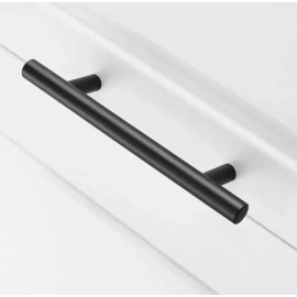 LIZOFERTAS Jaladera Minimalista Acero Inoxidable 12.4 Cm - Negro