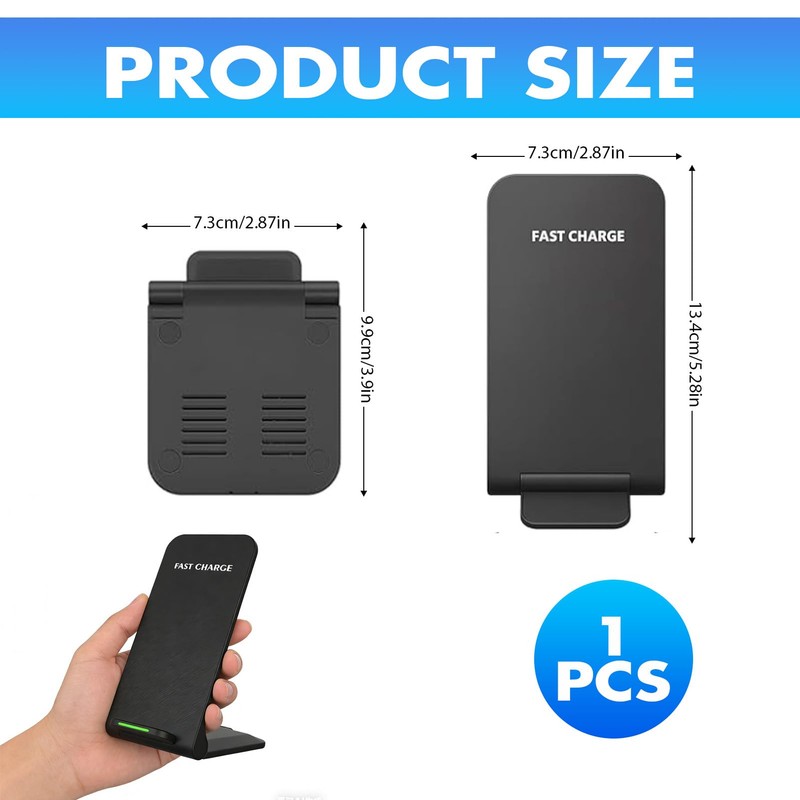 Wireless Charger, 15W Fast Wireless Phone Charger Stand with Dual
