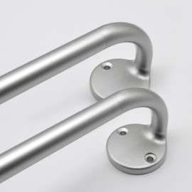 Blackout Curtain Rod 120-150, 3/4 Inch Curtain Rods for Windows Adjustable, Wrap Around Heavy Duty Telescoping Curtain Rods for Bedroom, Living Room, Silver, 2 Packs