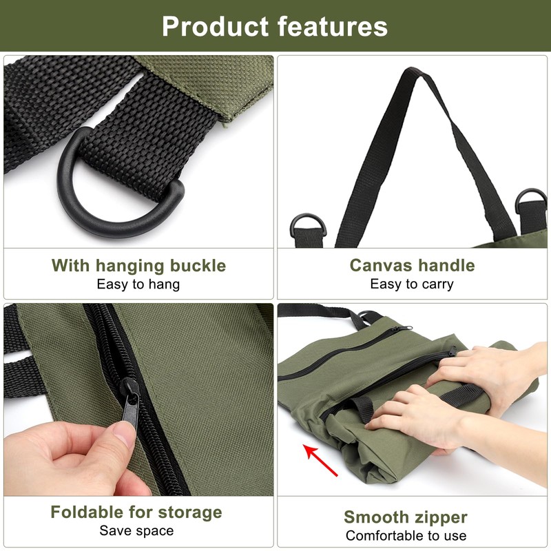 Tool Roll Bag with 5 Zip Pockets, Small Tool Bag,