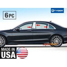 TYGER Fits 14-20 Mercedes S Class 6PC Stainless Steel Chrome Pillar Post Trim