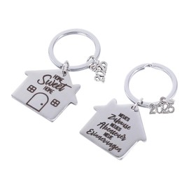 Bliceon 2pc Keyring Set, New Home Gifts for Couples, Housewarming Keychains, Sweet Home Key Chains, Gifts for New Homes, Newlyweds and Friends