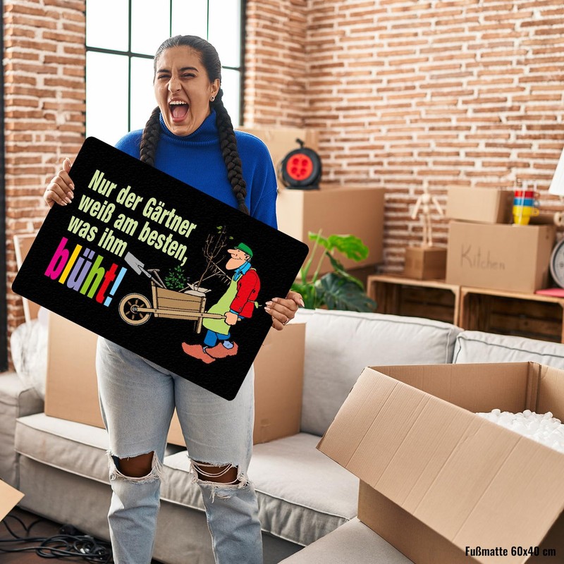 speecheese Der Gärtner weiß, was ihm blüht! Fußmatte in 35x50